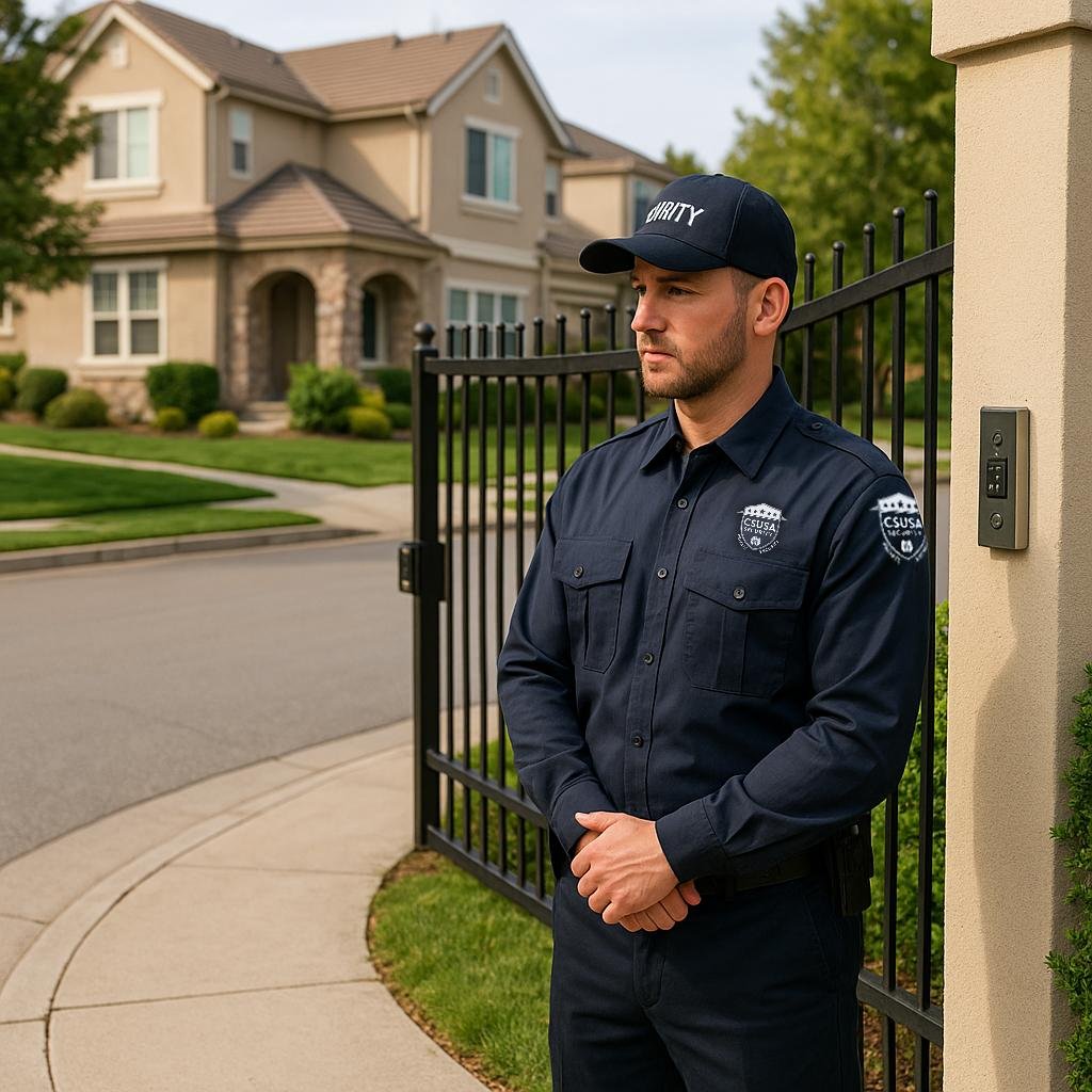 Private property security guard protecting a residential property